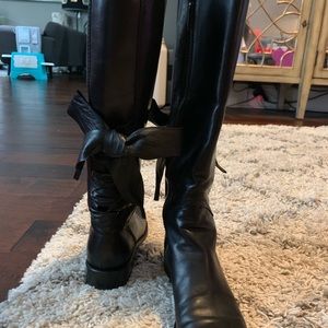 Valentine knee high boots with bow